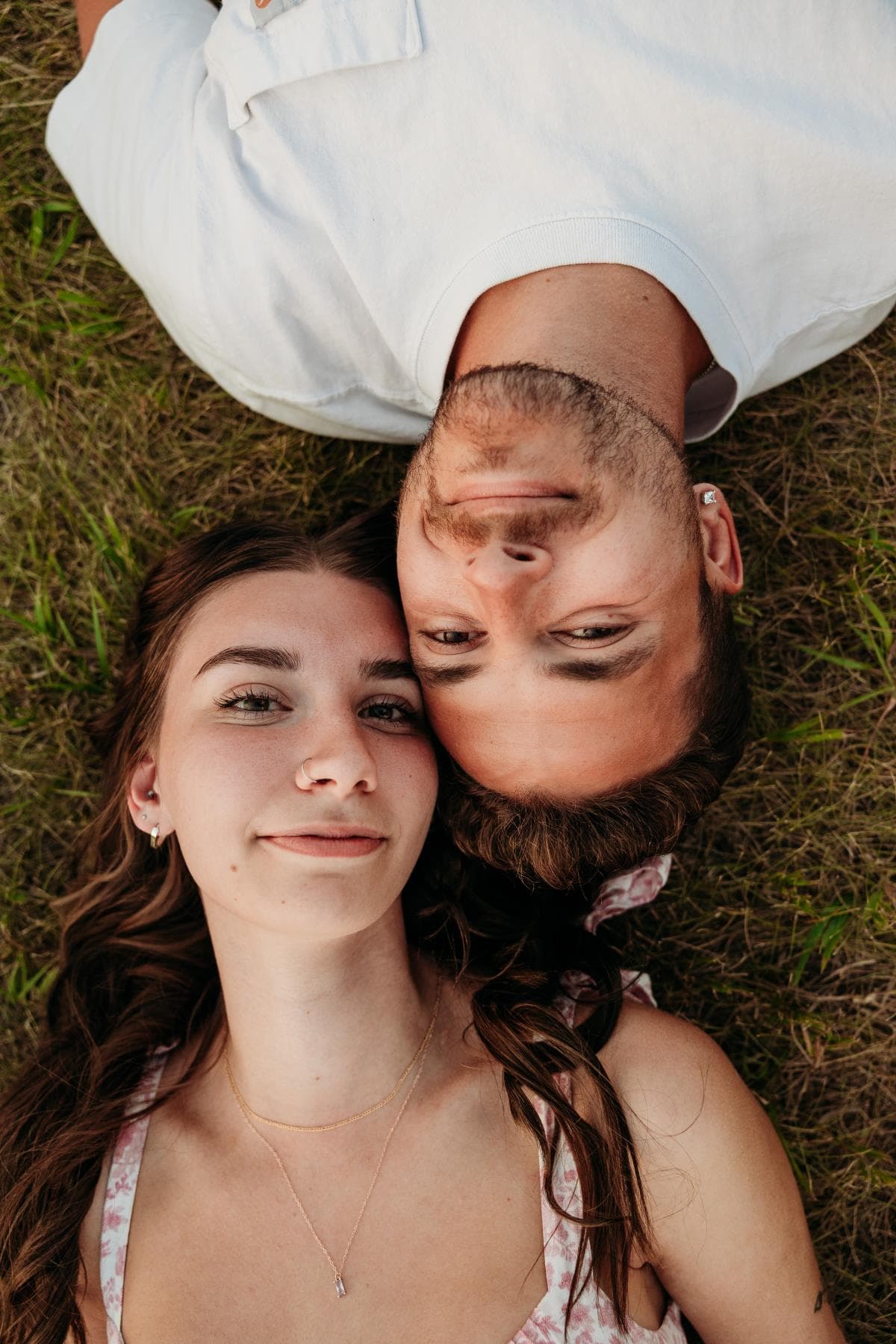Engaged couple holding hands outdoor portrait Fort Collins Colorado