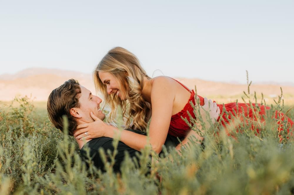 Couples portrait session playful authentic Northern Colorado