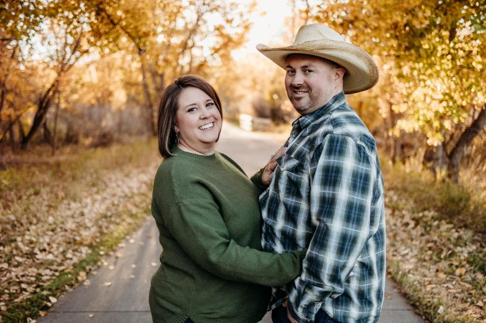Couples portrait session playful authentic Northern Colorado