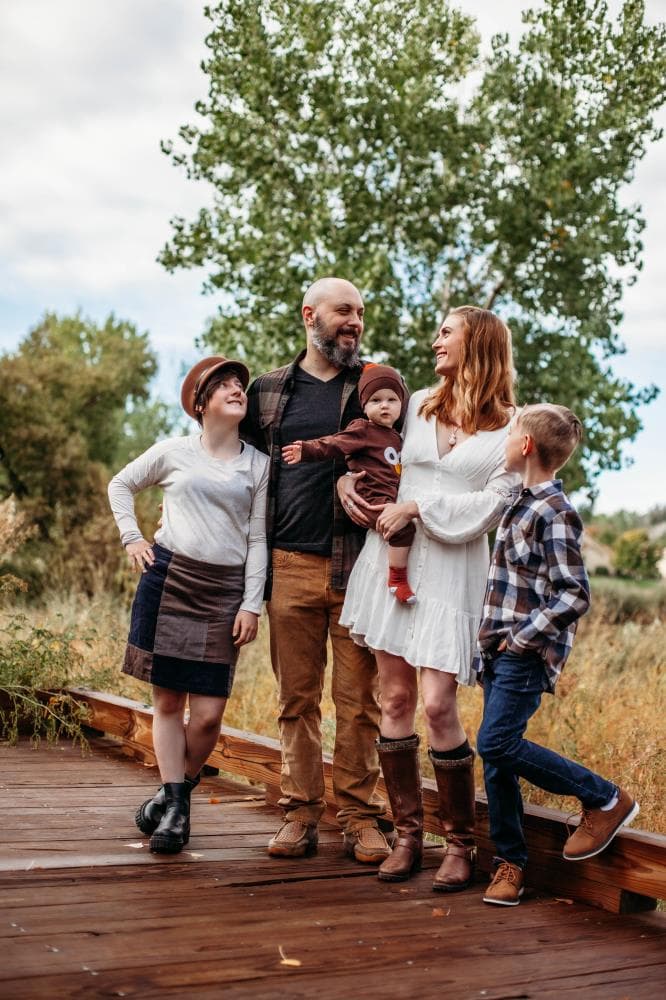 Outdoor family portrait session Colorado mountains