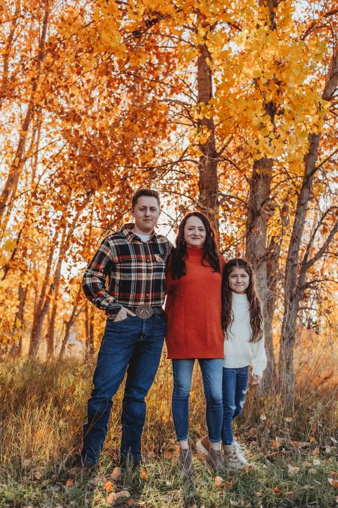 Family portrait golden hour natural light Northern Colorado