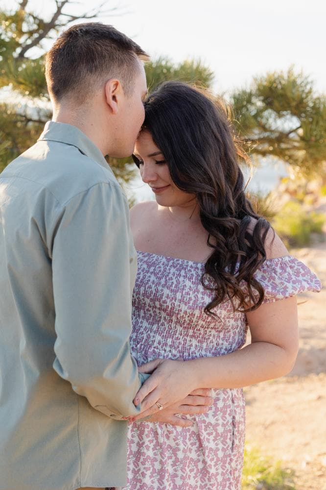 Expecting mother and partner maternity portraits Colorado
