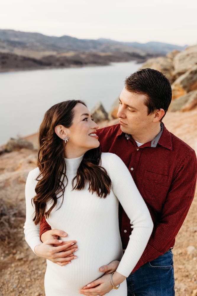Maternity photography natural light golden hour Fort Collins Colorado