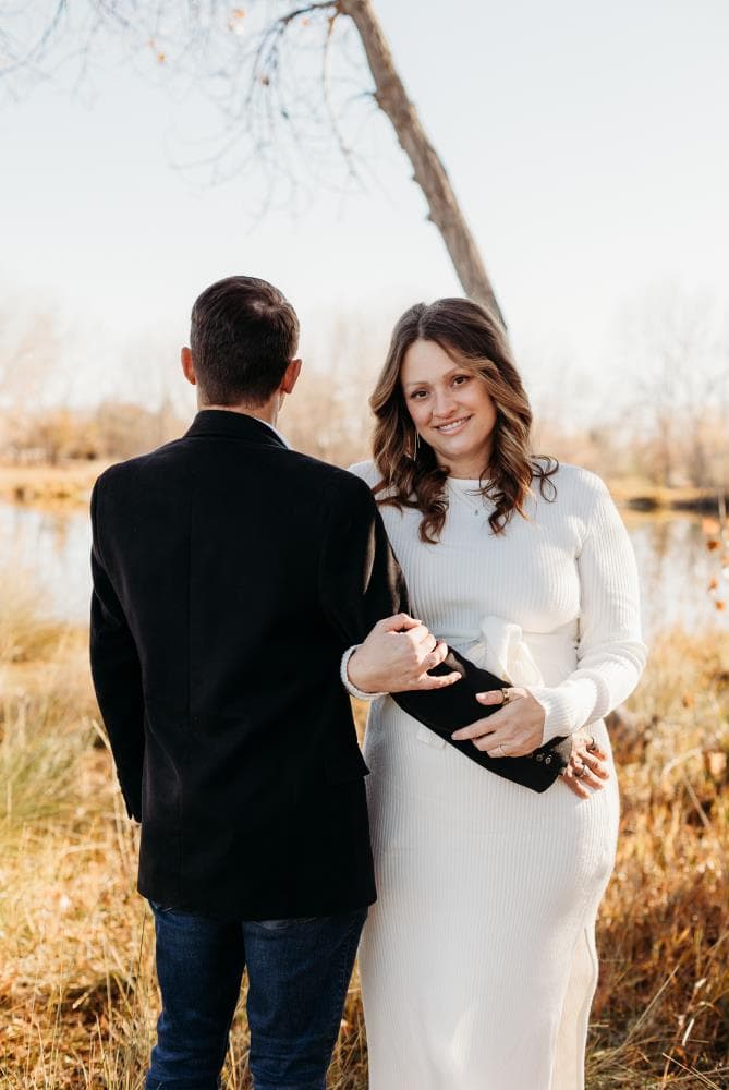 Maternity photography natural light golden hour Fort Collins Colorado