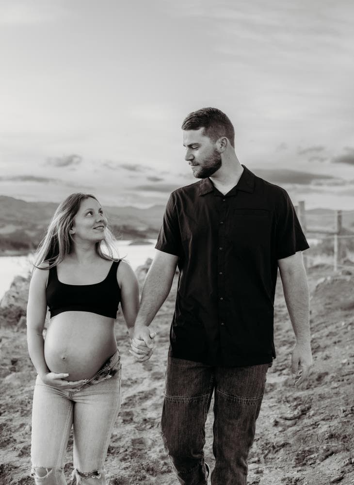 Maternity photography natural light golden hour Fort Collins Colorado