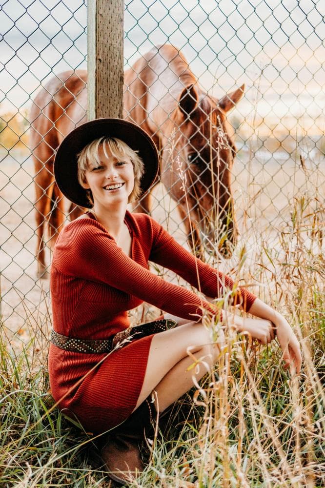 Senior portrait natural light golden hour Northern Colorado