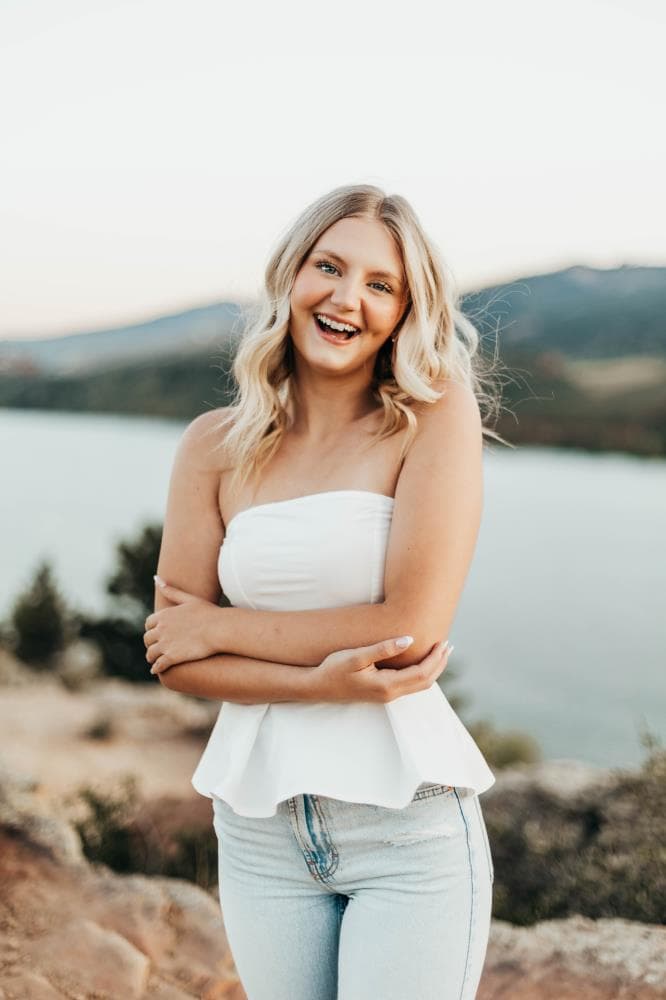 Senior portrait natural light golden hour Northern Colorado