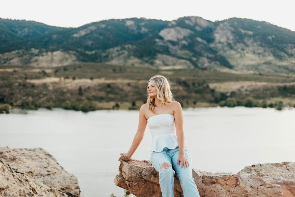 High school senior athlete outdoor portrait Colorado