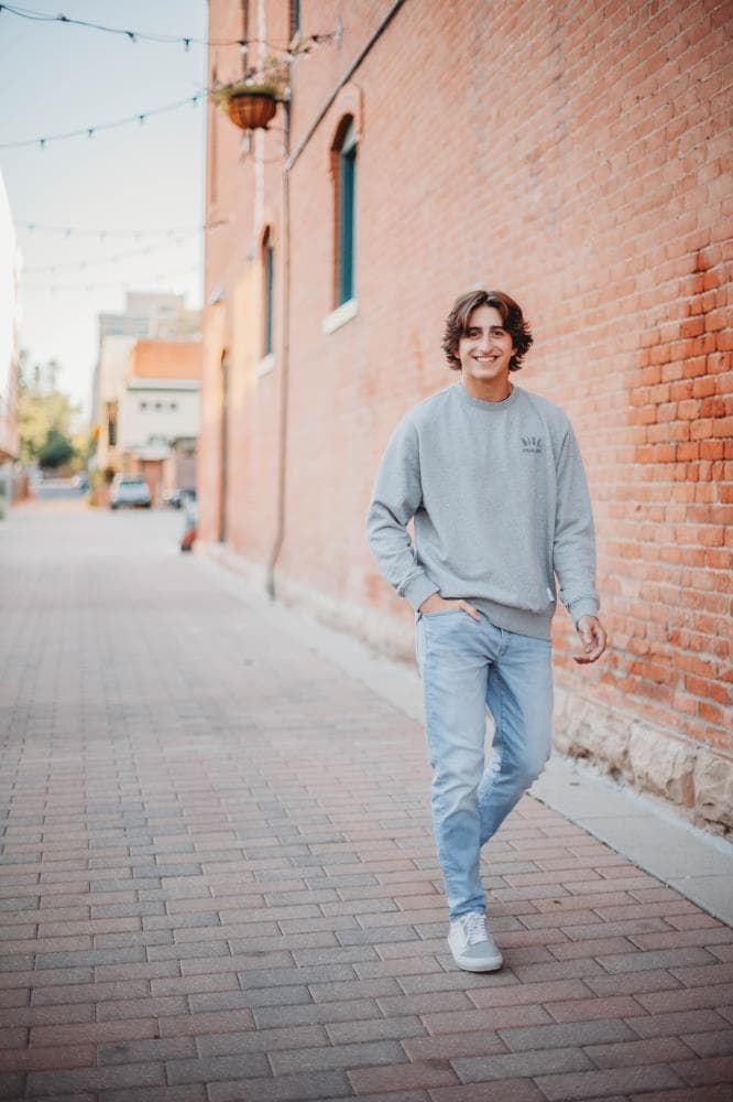 Senior portrait natural light golden hour Northern Colorado